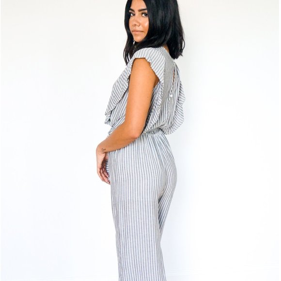 NWT Ruffled striped midi jumpsuit - Picture 4 of 7